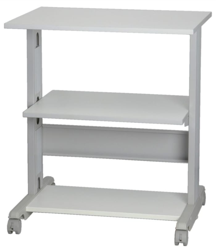 Soporte de impresora RS PRO Gris, Blanco , con Ruedas, Metal, 3 bandejas, carga máxima: 30kg