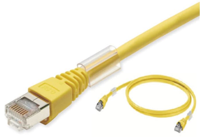 OmronXS6W, 2m Cat6a, Yellow RJ45 to Male RJ45 Male, S/FTP Shielded, Terminated LSZH Sheath