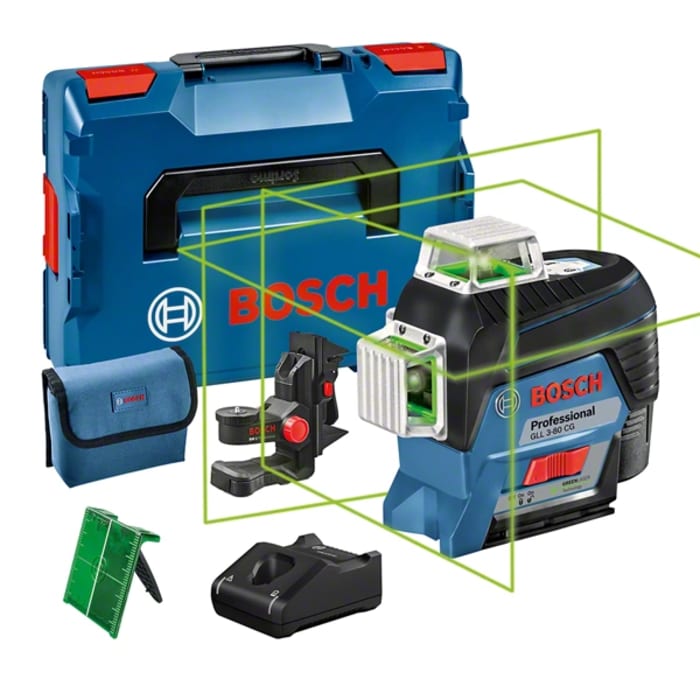 Nivel láser de líneas autonivelante Bosch, precisíon de nivelación ±0.2mm/m, para interior, Clase 2, verde 540nm