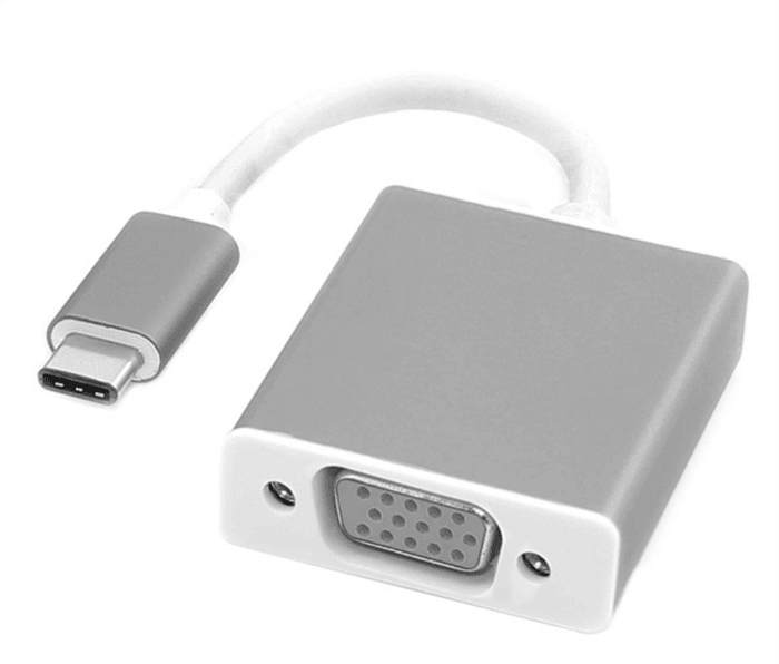 Cable USB 3.1 Roline, con A. USB C Macho, con B. VGA Hembra, long. 100mm, color Plateado