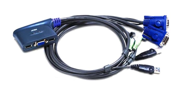 Aten 2 Port USB VGA KVM Switch, 3.5 mm Stereo 2048 x 1536 Maximum Resolution