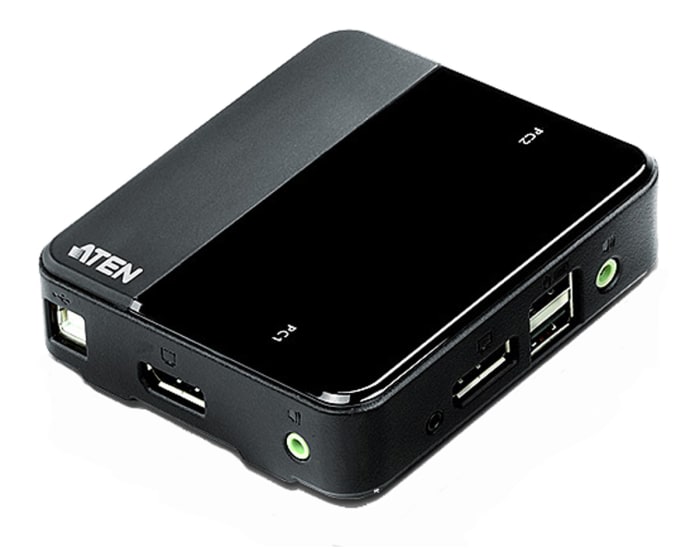 Aten 2 Port USB DisplayPort KVM Switch, 3.5 mm Stereo 4096 x 2160 Maximum Resolution