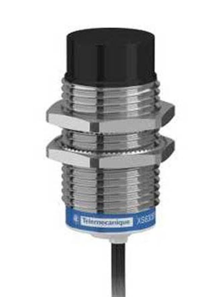 Telemecanique Sensors Inductive Threaded Barrel Proximity Sensor, M30, 30 mm Detection, PNP NO, 12 → 48 V dc