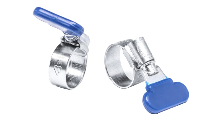 RS PRO Zinc-Plated Mild Steel Thumb Screw Worm Drive, 12mm Band Width, 16 → 22mm ID