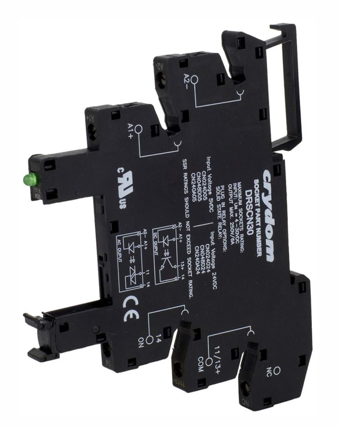 Sensata / Crydom DRSCN 30V dc DIN Rail Relay Socket