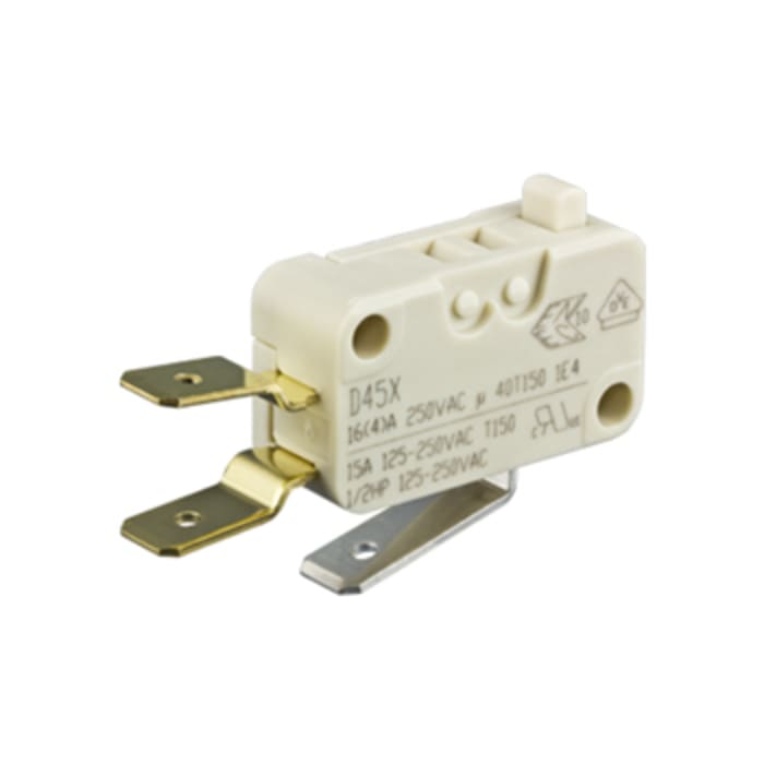 ZF Button Micro Switch, Tab Terminal, 16 A @ 250 V ac, SPDT