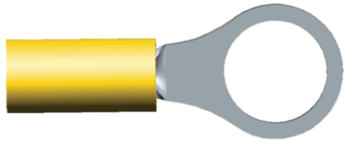 Cosses à œillet TE Connectivity, Isolée, Jaune, 6.6mm², 4.82mm
