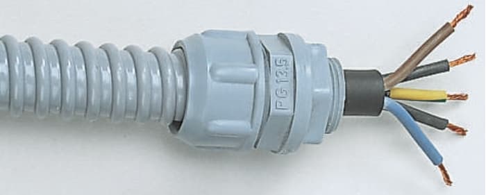 SES Sterling Electroflex Conduit Kablo Borusu, Esnek, Gri, Çap: 50mm, Uzunluk: 30m, PVC