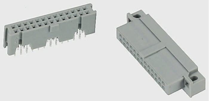 Connecteur femelle pour CI, 20 contacts, 2 rangées, 2.54mm, Traversant, Angle droit