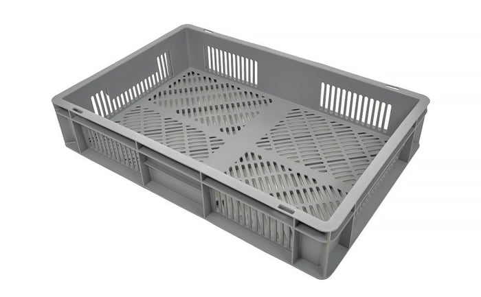 Bac gerbable Europe Gris Sans couvercle 20L, 120mm x 400mm x 600mm