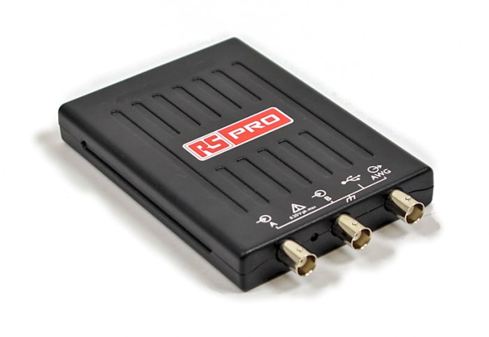 Osciloscopio basado en PC RS PRO 2205A, canales:2 A, 20MHZ, interfaz CAN, IIC, LIN, RS232, SPI, UART, USB