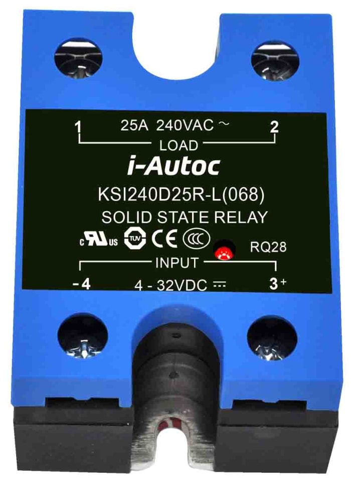 i-Autoc KSI Series Solid State Relay, 40 A Load, Panel Mount, 280 V ac Load, 32 V dc Control
