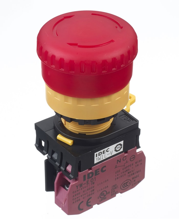 YW1LV4E01Q4R Idec Idec Panel Mount Illuminated Emergency Button