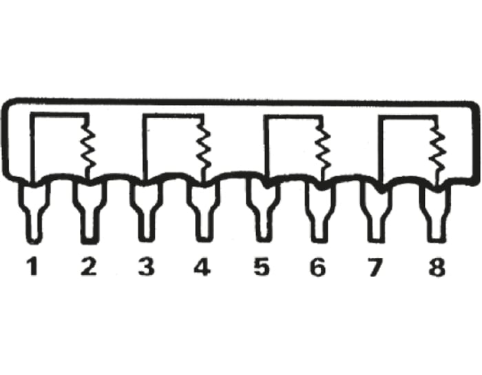 Bourns, 4600X 100Ω ±2% Isolated Resistor Array, 4 Resistors, 1W total, SIP, Through Hole