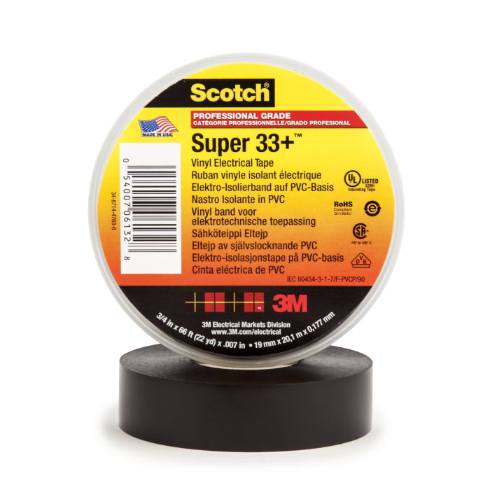 3M Scotch Super 33 Black PVC Electrical Tape 19mm x 20m