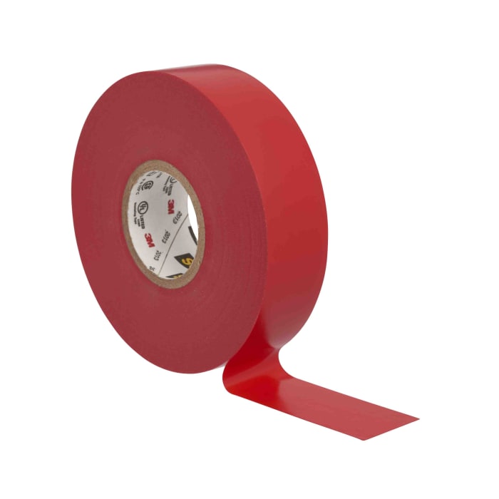 Cinta Aislante, PVC, Profesional, 25 metros x 19 mm. x 0,13 mm espesor.  Color Roja. - BigMat