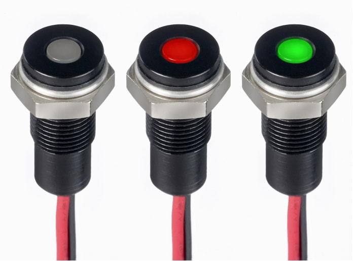 Pano LED Lamba, 6mm, İndikatör, Girintili, Kırmızı/Yeşil, LED Lambalı, İğne Ayaklı, 3 mm