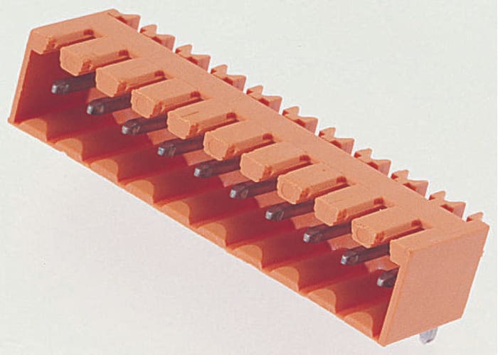 Weidmuller, 3.5mm Pitch, OMNIMATE SL, 12 Way, Right Angle, Pluggable Terminal Block, Header, Through Hole, Solder