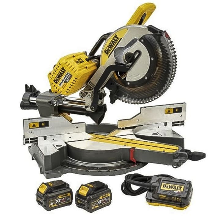 Sierra ingletadora DeWALT a batería Li-Ion, diám. de hoja 305mm, husillo 25.4mm, enchufe euro