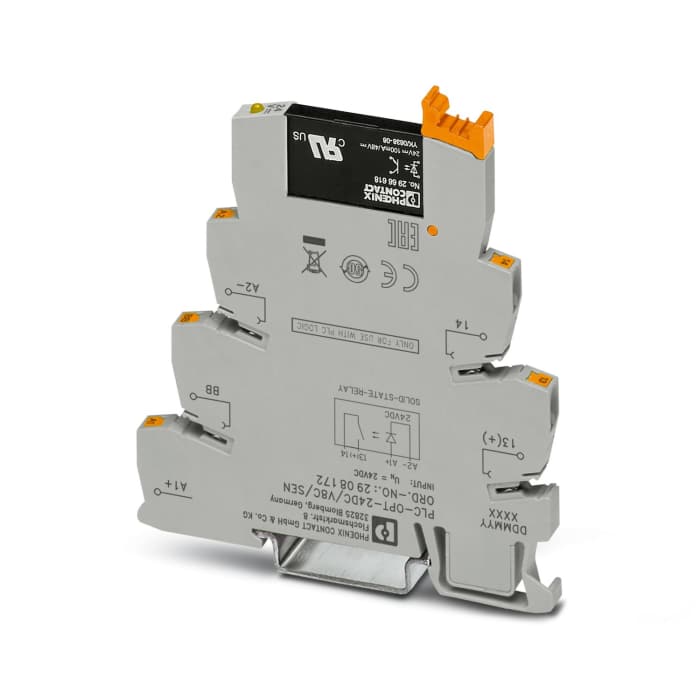 Phoenix Contact PLC-OPT Series Solid State Interface Relay, 28.8 V dc Control, 3 mA Load, DIN Rail Mount