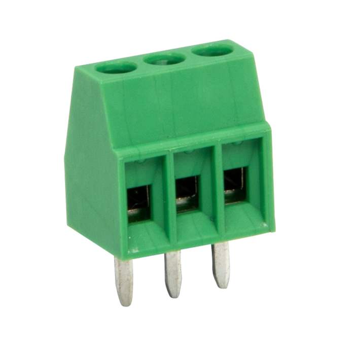 Borne para PCB RS PRO de 3 vías , paso 2.54mm, de color Verde, montaje Montaje en orificio pasante, terminación Tornillo