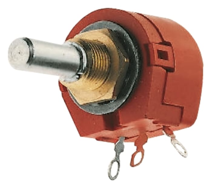 Potentiomètre bobiné Linéaire RS PRO, 10kΩ max, Ø axe 6,3 mm, Montage panneau