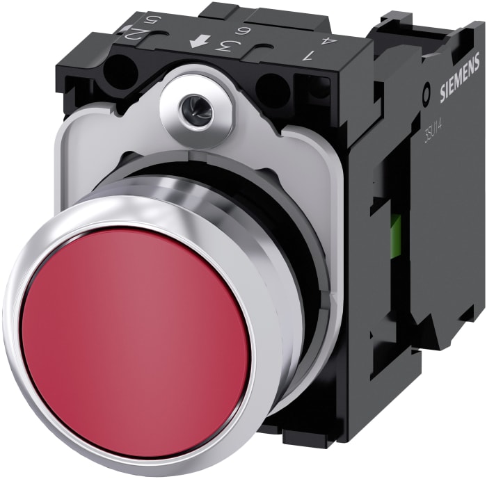 Siemens SIRIUS ACT 3SU11 Series Push Button Switch, Panel Mount, 22 mm Cutout Red, SPST, IP66, IP67, IP69K