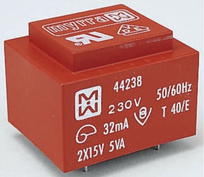 Transformátor PCB, sekundární napětí: 18V ac, počet výstupů: 2 průchozí otvor 5VA
