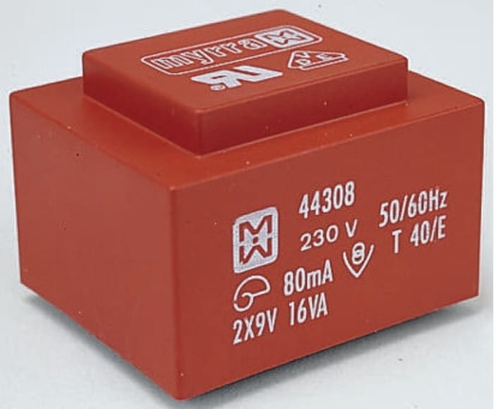 Myrra 15V ac 2 Output Through Hole PCB Transformer, 16VA