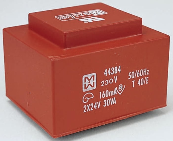 Myrra 24V ac 2 Output Through Hole PCB Transformer, 30VA