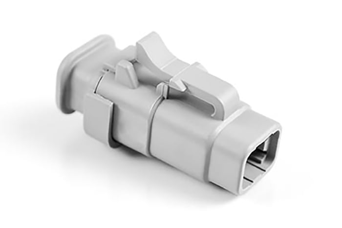 Amphenol Industrial, 06 Automotive Connector Male Grey Cable 4 Way Crimp Termination ATM06-4S-SR01GY