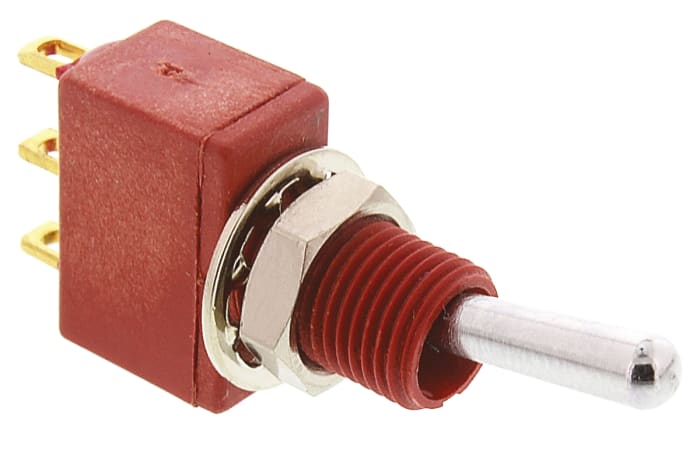 C & K Toggle Switch, Panel Mount, On-On, SPDT, Solder Terminal