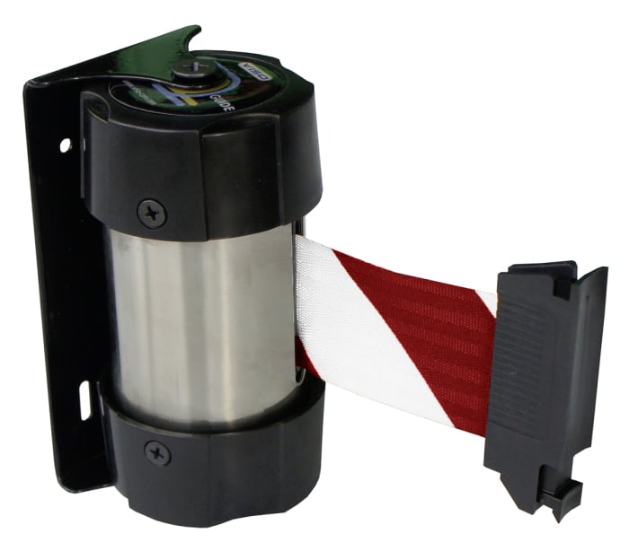 RS PRO Red & White Strap Reel, 2m, Red, White Tape