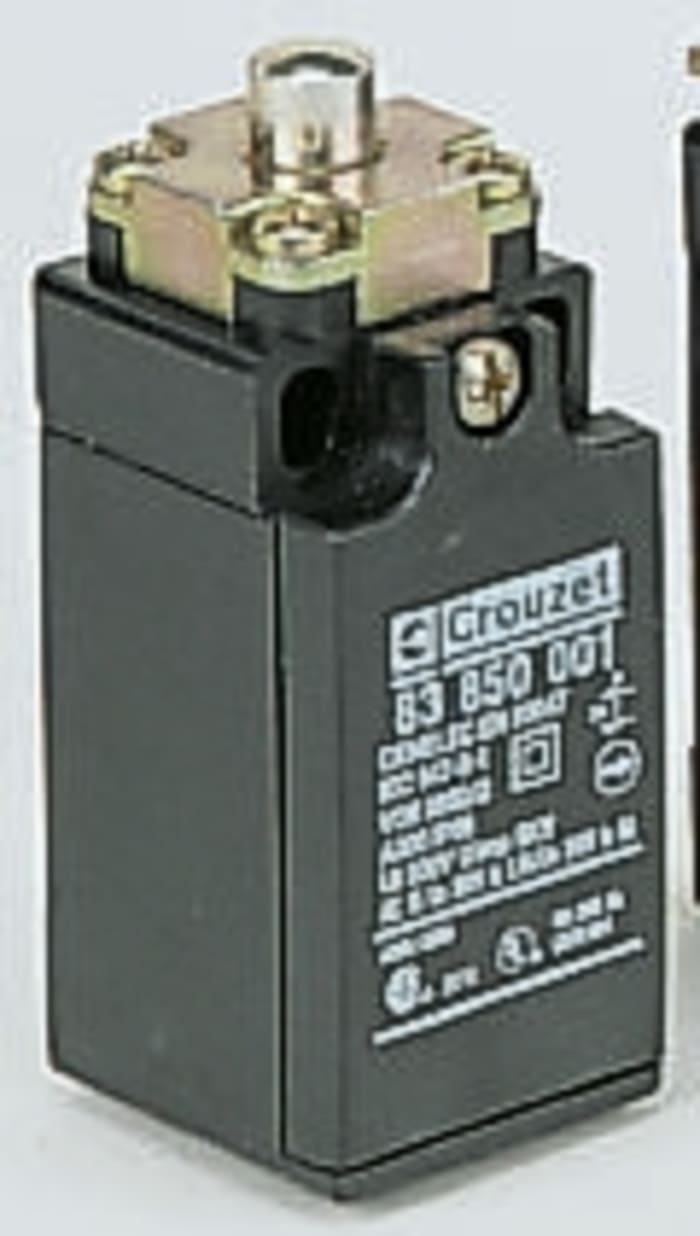Crouzet Plunger Limit Switch, NO/NC, IP66, SP, Thermoplastic Housing, 380V ac Max, 6A Max