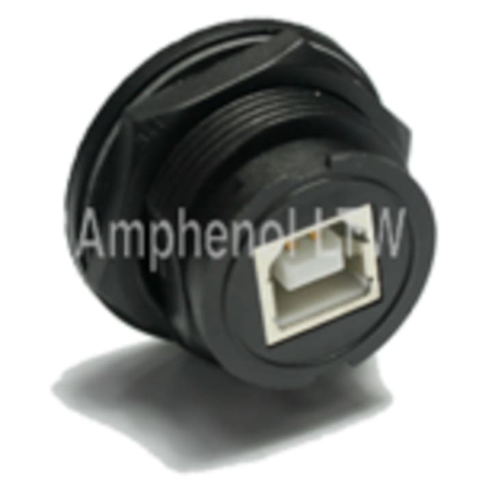 Amphenol Industrial Straight, Panel Mount, Socket Type B IP67 USB Connector