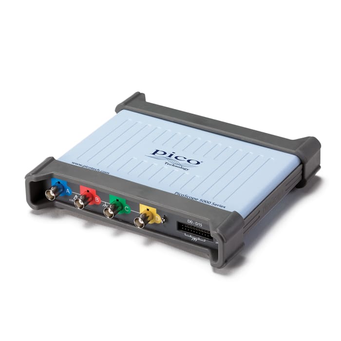 Osciloscopio Basado en PC Pico Technology, Serie PicoScope 5000D, 200 MHZ 4 canales, calibrado UKAS
