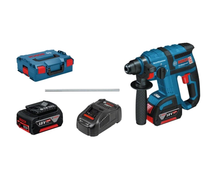Taladro percutor Bosch a batería Li-Ion de 18V 5Ah, GBH 18 V-EC con 2 baterías, Euroconector