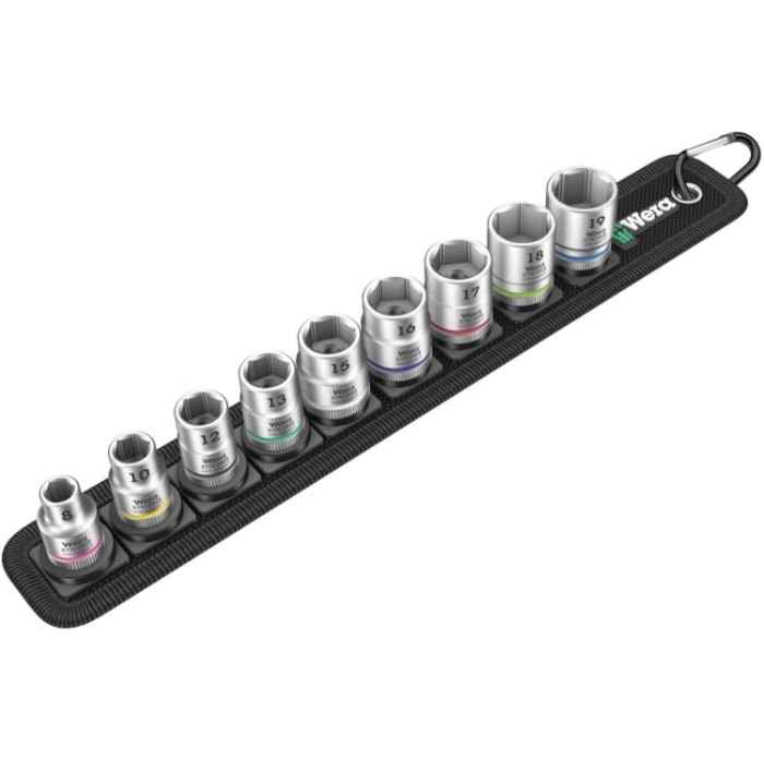 Wera 9-Piece Metric 3/8 in Standard Socket Set , 6 point