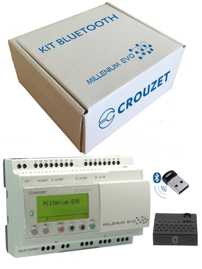Crouzet Millenium Evo Series PLC CPU Starter Kit for Use with PLC, Relay Output, 16 (Digital)-Input, Digital Input