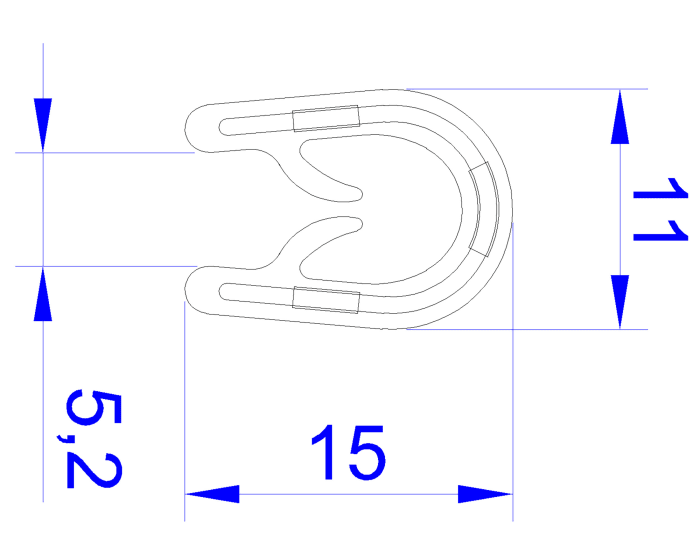 RS PRO Türdichtung, Typ , EPDM, Schwarz, B. 16mm, H. 25 mm, L. 20m