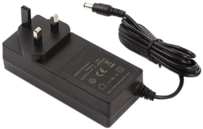 Adaptador AC/DC RS PRO 100V ac, 24V dc, 1 salida, Adaptador ac/dc, 2.5A, 60W, Tipo G Regulable