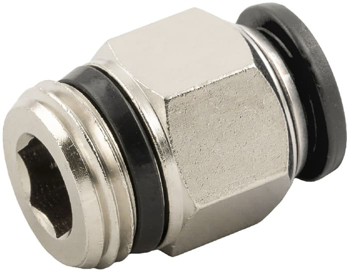 RS PRO Push-in Fitting, R 1/8 Male to Push In 4 mm, Threaded-to-Tube Connection Style