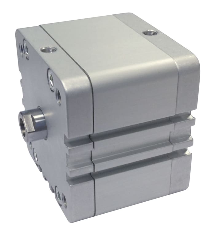 RS PRO Pneumatic Compact Cylinder - 50 mm Bore, 125 mm W Series, Double Acting Acting