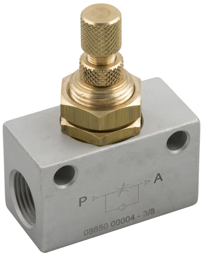 RS PRO Threaded Flow Regulator, 1/4 in Female Inlet Port