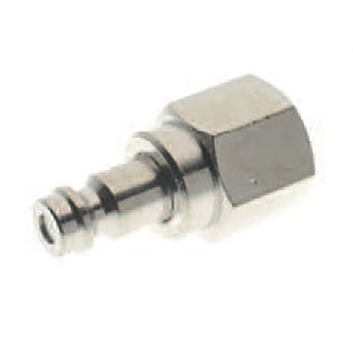 RS PRO Nickel Plated Brass Male Coupler Nipple, G 1/8 Female 1/8in Threaded
