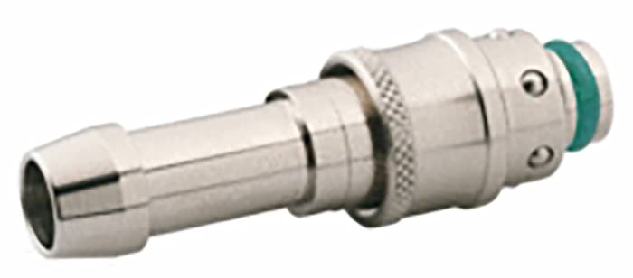 RS PRO Nickel Plated Brass Male Coupler Nipple, 1/2in Hose Barb