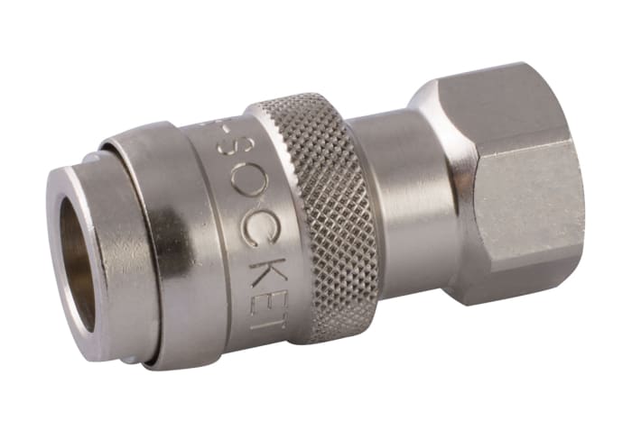 RS PRO Nickel Plated Brass Female Quick Air Coupling, G 1/2 Female Threaded