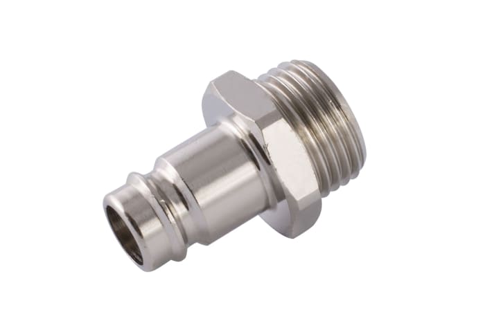RS PRO Nickel Plated Brass Male Coupler Nipple, G 3/8 Male 3/8in Threaded