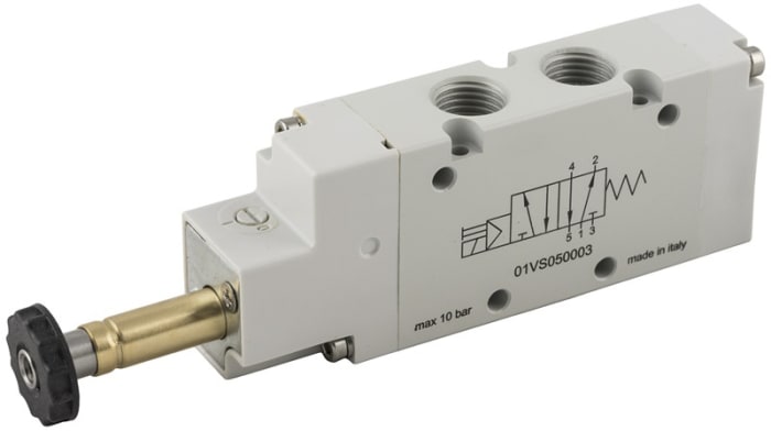 RS PRO 5/2 Monostable Pneumatic Solenoid Valve - Solenoid G 1/2 12 V dc, 24 V ac/dc, 110 V ac, 220 V ac