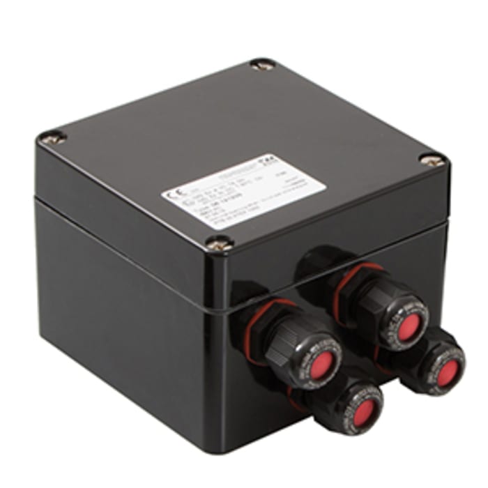 Rose PExcom Series Black Glass Reinforced Polyester Enclosure, IP66, Black Lid, 122 x 91 x 120mm